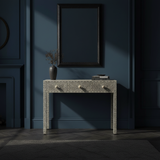 Bone Inlay Console : Floral : Grey