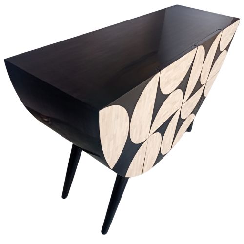 Bone Inlay Crescent Sideboard : Abstract : Black