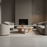 Bone Inlay Round Coffee Table : Keys : Caramel