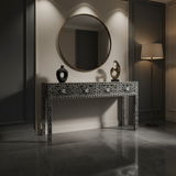 Mother of Pearl Inlay Console : Floral : Black