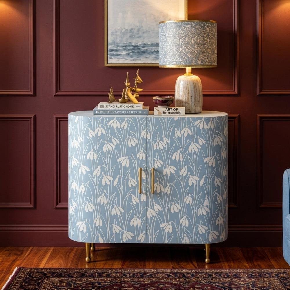 Bone Inlay Cabinet : Snowdrop : Hamptons Blue