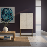 Bone & White Wash Interwoven Cabinet