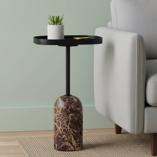 Marble Accent Table : Cherry