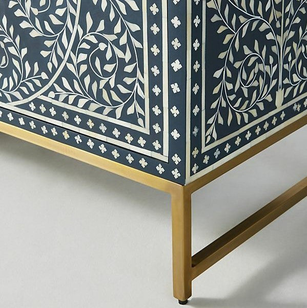 Bone Inlay Scroll Liana Buffet in Blue