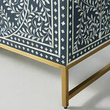 Bone Inlay Scroll Liana Buffet in Blue