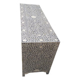Bone Inlay 7 Drawer Chest : Floral : Grey
