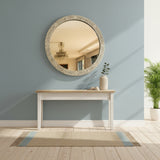 Bone Inlay Round Mirror : Floral : Grey