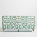 Bone Inlay 9 Drawer Sideboard : Zelliges : Aqua
