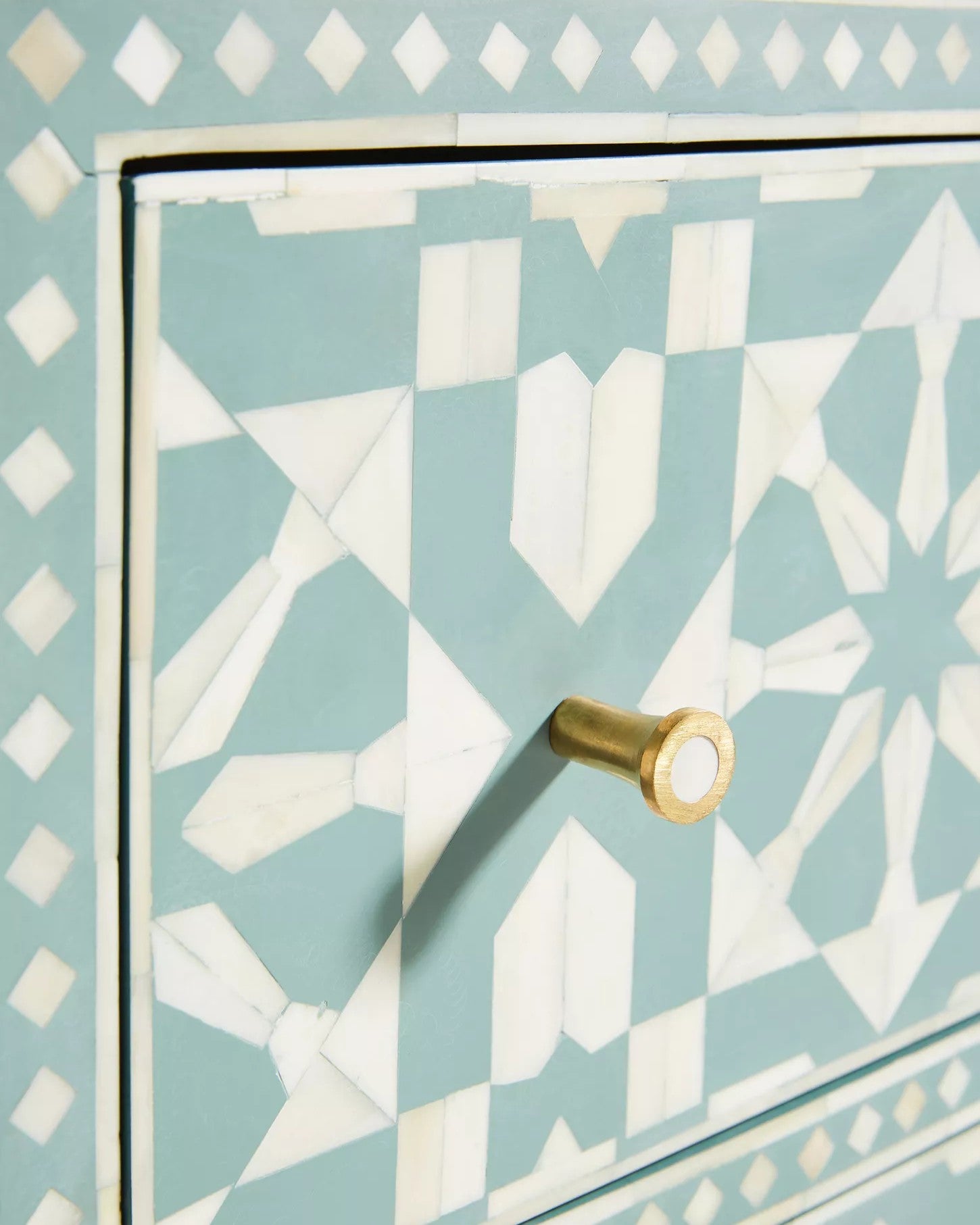 Bone Inlay 4 Drawer Chest : Zelliges : Turquoise