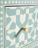 Bone Inlay 4 Drawer Chest : Zelliges : Turquoise