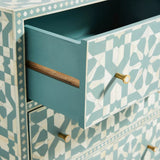 Bone Inlay 9 Drawer Sideboard : Zelliges : Aqua