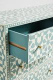 Bone Inlay 4 Drawer Chest : Zelliges : Turquoise