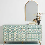 Bone Inlay 9 Drawer Sideboard : Zelliges : Aqua
