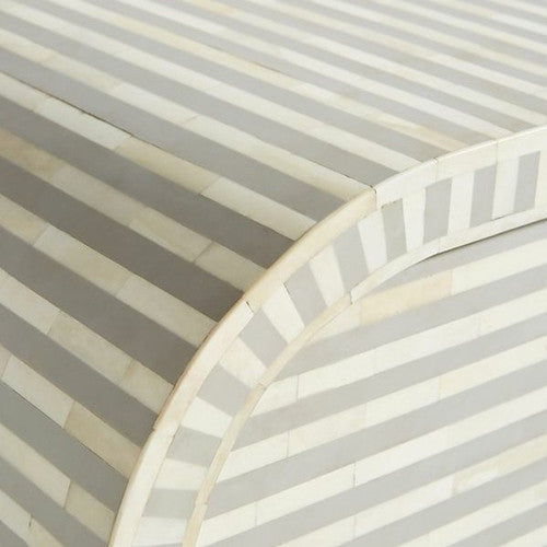 Bone Inlay 2 Door Waterfall Buffet : Stripe : Grey