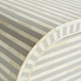 Bone Inlay 2 Door Waterfall Buffet : Stripe : Grey