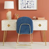 Bone Inlay Desk : Criss Cross : White