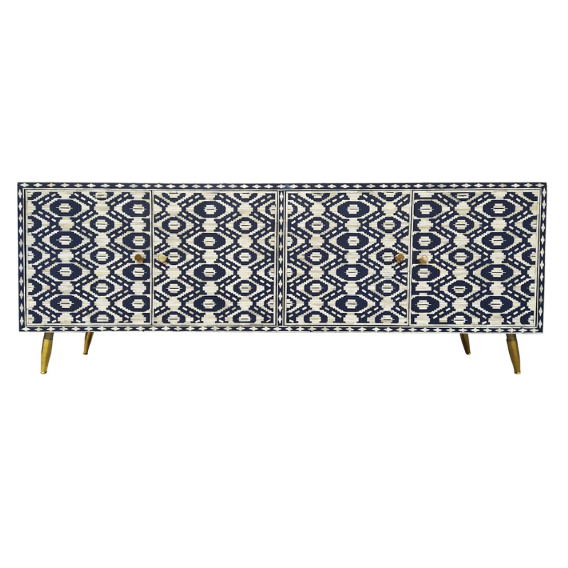 Bone Inlay TV Sideboard : Potala : Navy
