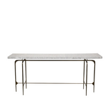 Bone Inlay Console wtih Antique Brass Legs : Pinstripe : Charcoal