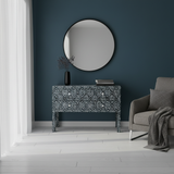 Bone Inlay 2 Drawer Chest : Hearts : Black