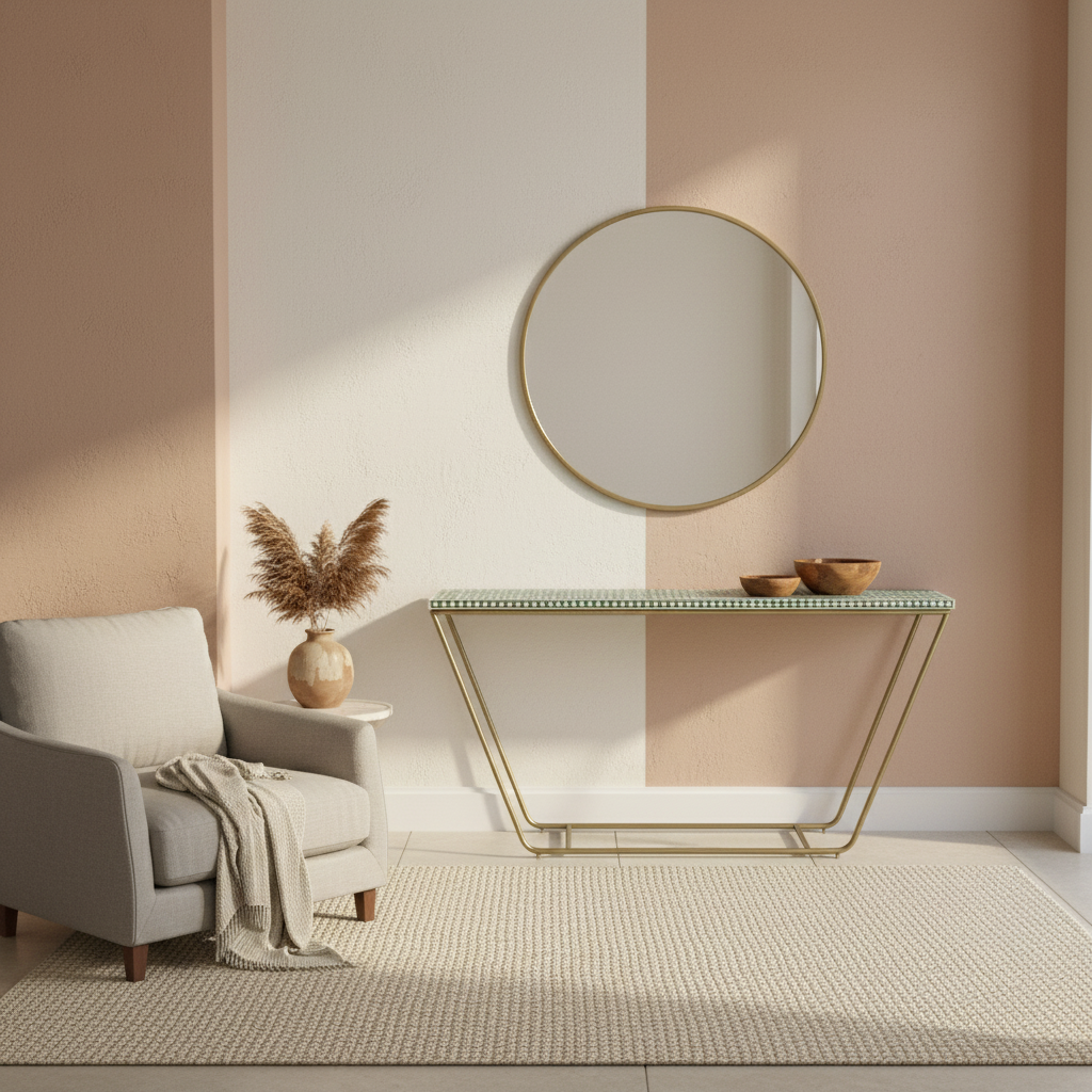 Bone Inlay Console with Metal Legs : Starburst : Jade