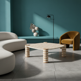 Bone Inlay Square Coffee Table : Brickwork : Natural