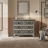 Bone Inlay 4 Drawer Chest : Abstract : Black