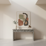 Bone Inlay Console with Ledge : Starburst : Black