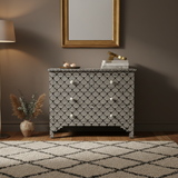 Bone Inlay 4 Drawer Chest : Diamond : Black
