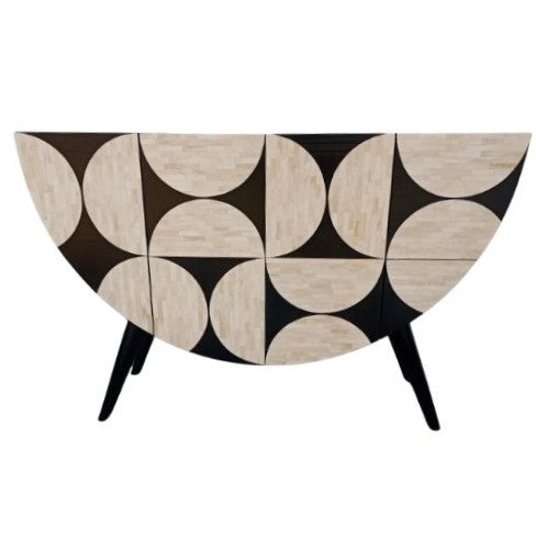 Bone Inlay Crescent Sideboard : Abstract : Black