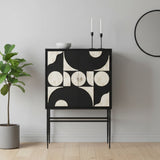Bone Inlay Bar Cabinet : Abstract : Black & White
