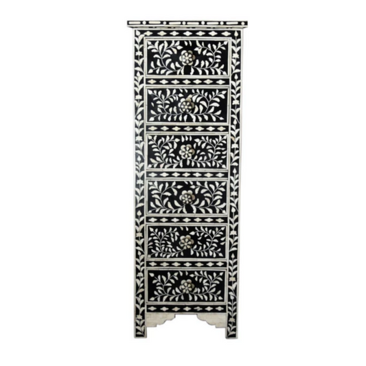Bone Inaly Tallboy : Floral : Black