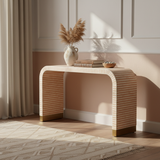 Bone Inlay Waterfall Console : Stripe : Apricot