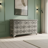 Bone Inlay 7 Drawer Chest : Zelliges : Black