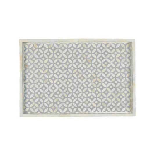 Bone Inlay Rectangular Tray : Starburst : Grey
