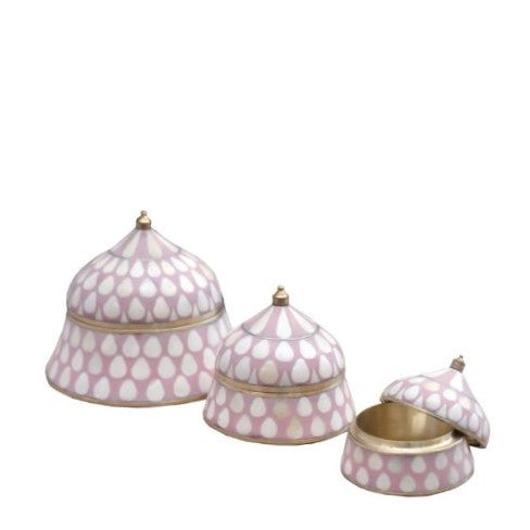 Bone & Brass Moghul Box : Varsha : Rose