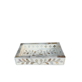 Mother of Pearl Inlay Mini Tray : Floral : White
