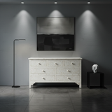 Bone Inlay 7 Drawer Chest : Floral : White