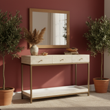 Bone & White Wash Interwoven Console