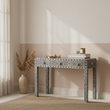 Mother of Pearl Inlay Console : Floral : Grey