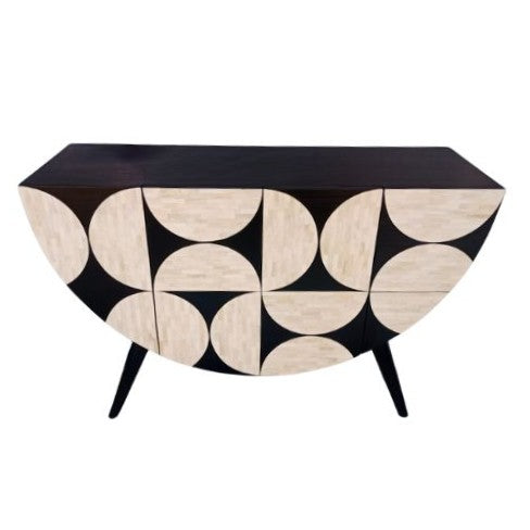 Bone Inlay Crescent Sideboard : Abstract : Black