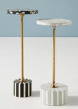 Bone Inlay Accent Table : Marguerite : Black