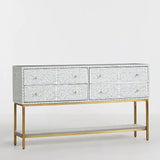 Bone Inlay 4 Drawer Sideboard : Liana : Grey