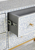 Bone Inlay 4 Drawer Sideboard : Liana : Grey