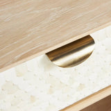 Oak & Layered Bone 5 Drawer Tallboy