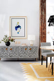 Bone Inlay TV Sideboard : Criss Cross : Black