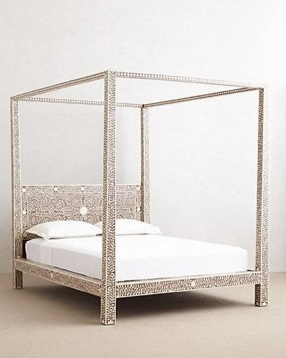 Bone or Mother of Pearl Inlay Post Bed : Custom Details : Colour of Choice