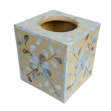 Mother of Pearl Inlay Small Tissue Holder : Floral : Sand