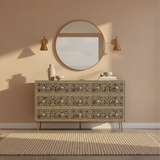 Bone Inlay 9 Drawer Sideboard : Liana : Black