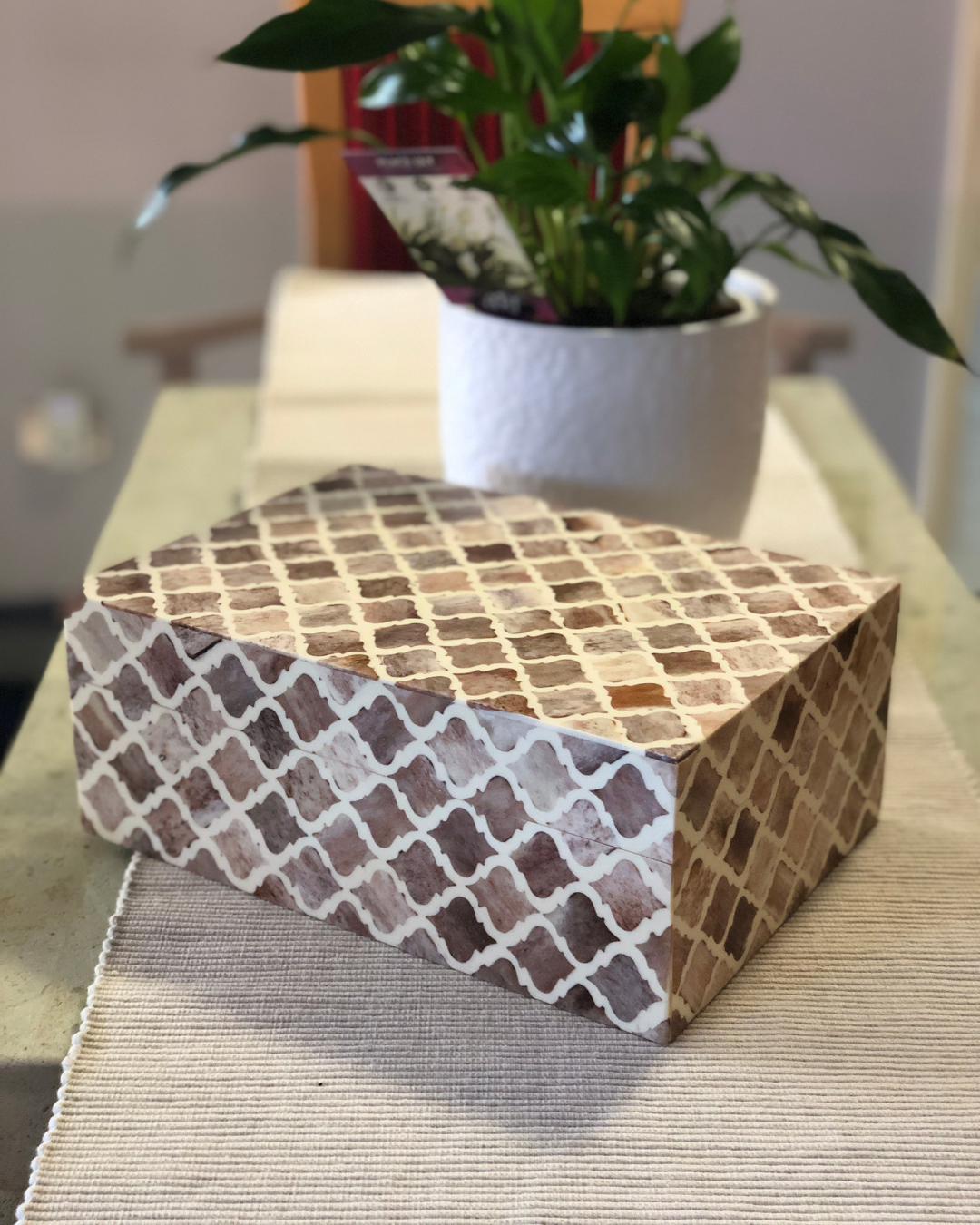 Bone Inlay Box : Moroccan : Mocha Mousse