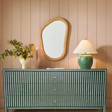 Bone Inlay 9 Drawer Sideboard : Pinstripe : Green